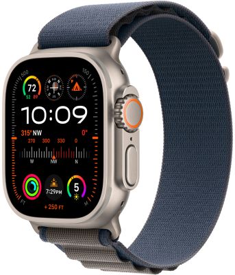 Apple Watch Ultra 2 49 мм, корпус из титана, ремешок Alpine (S) Синий