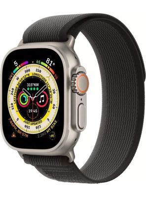 Apple Watch Ultra 49 мм, корпус из титана, ремешок Trail (S/M) Черный/Серый